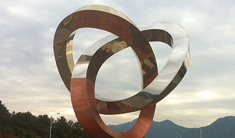 江西德興市標(biāo)不銹鋼雕塑“金銀銅”